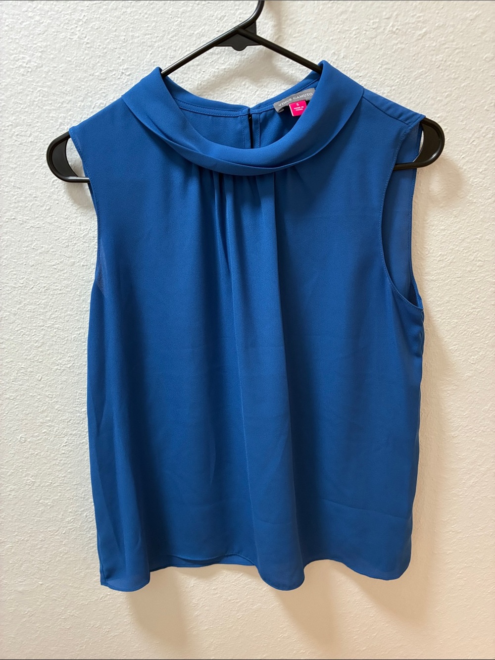 Vince Camuto Sleeveless Mock Neck Tank in Cobalt Blue